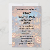 Wunderschöne Villa im Wald, Kürbisse, Halloween Einladung (Rückseite)