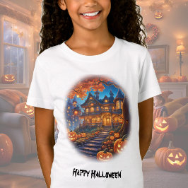 Wunderschöne Villa im Wald, Kürbisse, Halloween T-Shirt