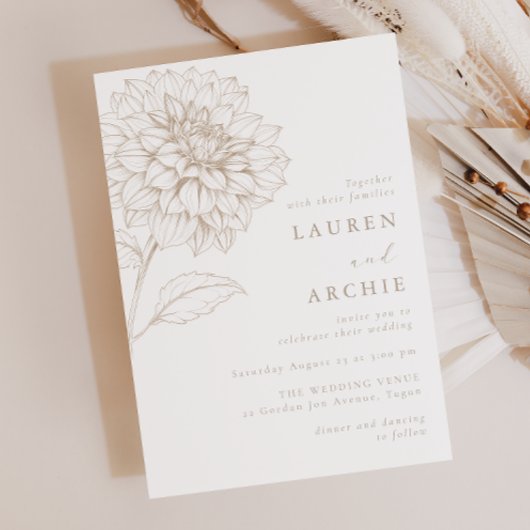 Wunderschöne Vintage Boho Blumenhochzeit Einladung