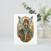 Wunderschöne Vintage Fee Postkarte (Stehend Vorderseite)
