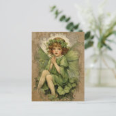 Wunderschöne Vintage-Fee und Shamrocks Postkarte (Stehend Vorderseite)