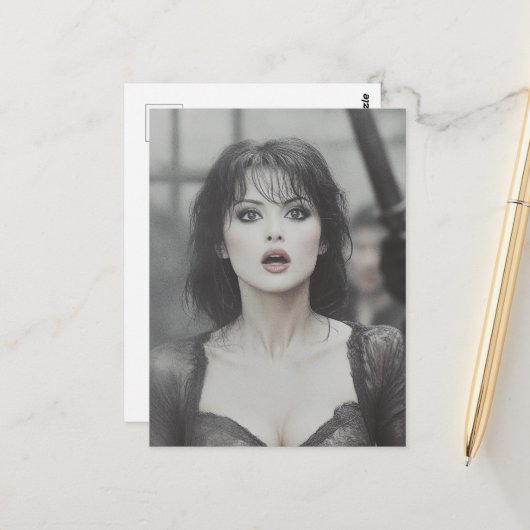 Wunderschöne Vintage-Frau Postkarte (Vorderseite/Rückseite Beispiel)