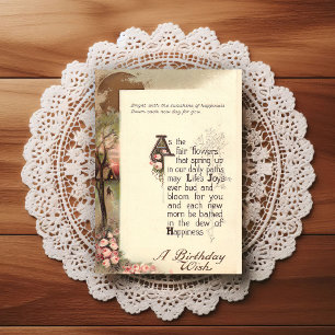 Wunderschöne Vintage-Geburtstagsglückwünsche aus d Postkarte