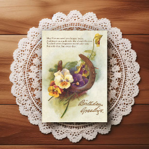 Wunderschöne Vintage-Geburtstagsgrüße aus dem früh Postkarte