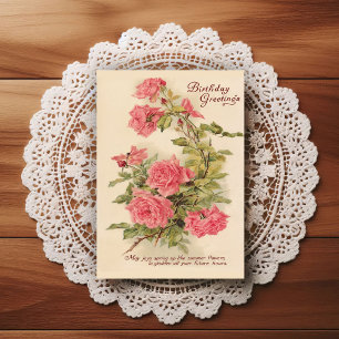 Wunderschöne Vintage-Geburtstagsgrüße aus dem früh Postkarte