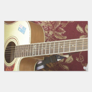 Wunderschöne Vintage Gitarre auf dem afrikanischen Rechteckiger Aufkleber