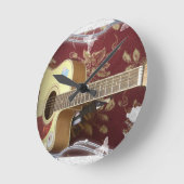 Wunderschöne Vintage Gitarre auf dem afrikanischen Runde Wanduhr (Winkel)
