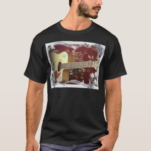 Wunderschöne Vintage Gitarre auf dem afrikanischen T-Shirt