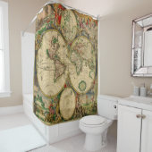 Wunderschöne Vintage Landkarte der alten Welt Duschvorhang (Beispiel)