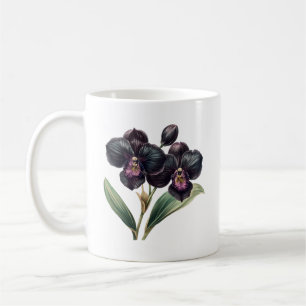 Wunderschöne vintage schwarze und magentafarbene O Kaffeetasse
