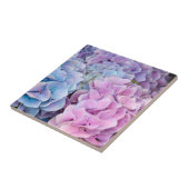 Wunderschöne violette, blaue, rosa Hortensienblüte Fliese (Seite)