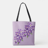 Wunderschöne violette Blumen mit Monogramm Tasche (Rückseite)