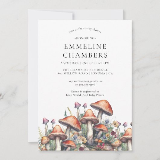 Wunderschöne Waldmäschendusche Einladung (Vorderseite)