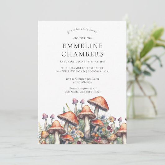 Wunderschöne Waldmäschendusche Einladung (Stehend Vorderseite)