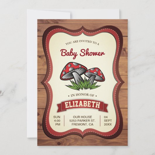 Wunderschöne Waldmäusendusche Einladung (Vorderseite)