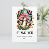 Wunderschöne Waldpuschroom-Babydusche Dankeskarte (Stehend Vorderseite)