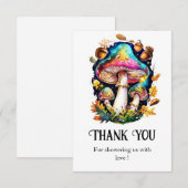 Wunderschöne Waldpuschroom-Babydusche Dankeskarte (Vorne/Hinten)