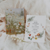 Wunderschöne Waldpuschroom-Babydusche Einladung