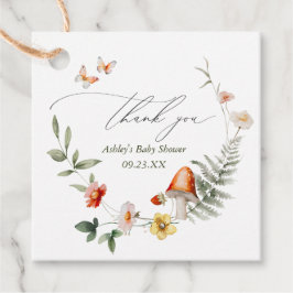 Wunderschöne Waldpuschroom-Babydusche Geschenkanhänger