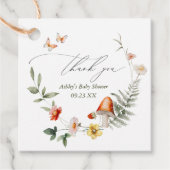 Wunderschöne Waldpuschroom-Babydusche Geschenkanhänger (Vorderseite)