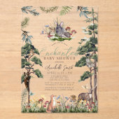 Wunderschöne Waldtierdusche Acryleinladungen (Vorderseite)