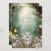 Wunderschöne Waldtierdusche Einladung (Vorne/Hinten)