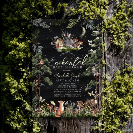 Wunderschöne Waldtierdusche Einladung