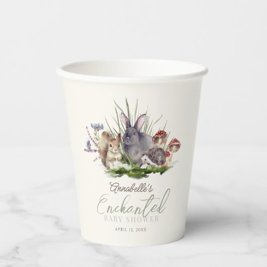 Wunderschöne Waldtierdusche Pappbecher (Vorderseite)