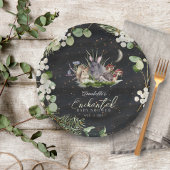 Wunderschöne Waldtierdusche Pappteller