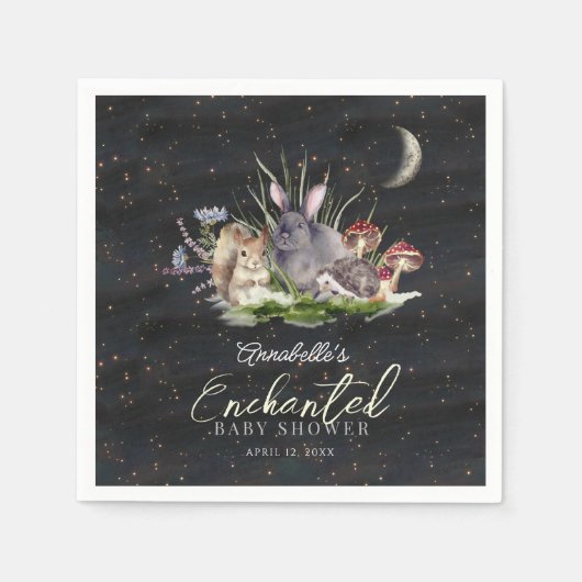 Wunderschöne Waldtierdusche Serviette (Vorderseite)