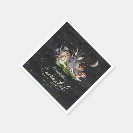 Wunderschöne Waldtierdusche Serviette (Ecke)