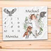 Wunderschöne Waldtiere Fox Milestone Keepake Fleecedecke