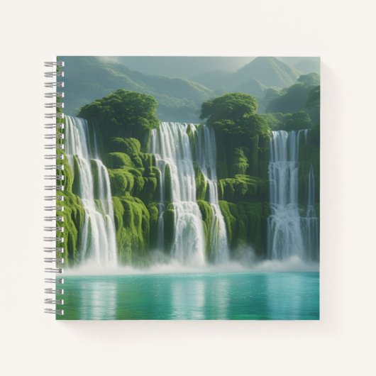 wunderschöne Wasserfalllandschaft Notizblock (Vorderseite)