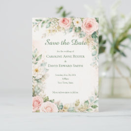 Wunderschöne wasserfarbene gemalte Rosen Save-the- Save The Date