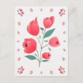 Wunderschöne weiche Blume Hübsche Grenzgestaltung Postkarte (Vorderseite)