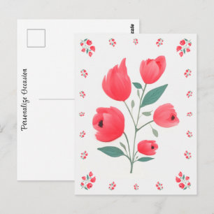 Wunderschöne weiche Farbblumen hübsche Randgestalt Postkarte
