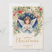 Wunderschöne Weihnachtsangel-Blume Viktorianisch Feiertagskarte (Vorderseite)