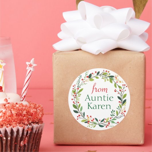 Wunderschöne Weihnachtsaufkleber personalisiert Runder Aufkleber (Party)