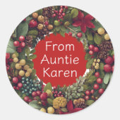 Wunderschöne Weihnachtsaufkleber personalisiert Runder Aufkleber (Vorderseite)