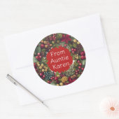 Wunderschöne Weihnachtsaufkleber personalisiert Runder Aufkleber (Umschlag)