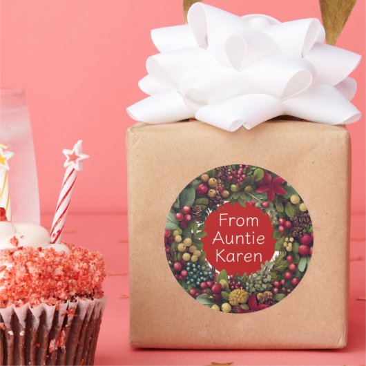 Wunderschöne Weihnachtsaufkleber personalisiert Runder Aufkleber (Party)