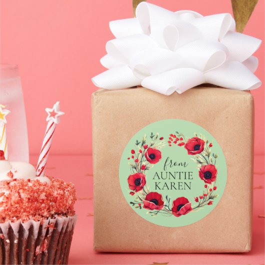 Wunderschöne Weihnachtsaufkleber personalisiert Runder Aufkleber (Party)