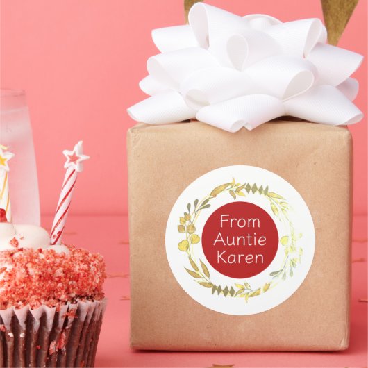 Wunderschöne Weihnachtsaufkleber personalisiert Runder Aufkleber (Party)