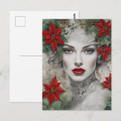 Wunderschöne Weihnachtsdame Postkarte (Vorne/Hinten)