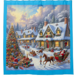 Wunderschöne Weihnachtsdörfer Duschvorhang