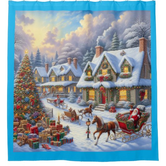 Wunderschöne Weihnachtsdörfer Duschvorhang (Vorderseite)