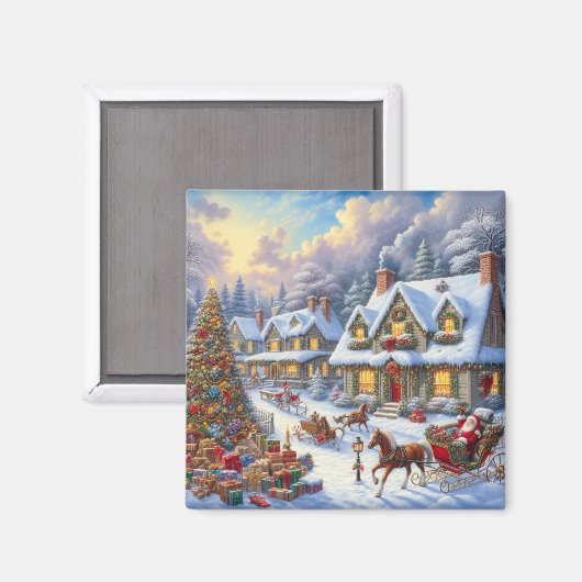 Wunderschöne Weihnachtsdörfer Magnet (Vorderseite/Rückseite)