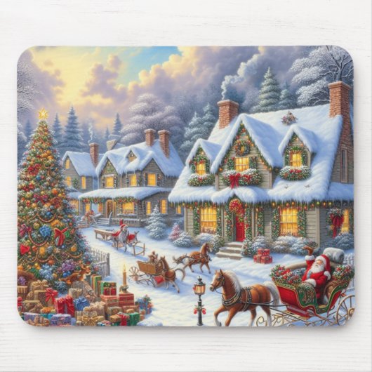 Wunderschöne Weihnachtsdörfer Mousepad (Vorne)