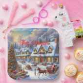 Wunderschöne Weihnachtsdörfer Pappteller (Party)