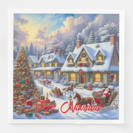Wunderschöne Weihnachtsdörfer Serviette (Vorderseite)